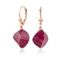 Ruby Briolette Drop Earrings 30.5ctw in 9ct Rose Gold