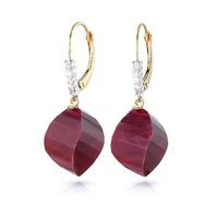 Ruby and Diamond Drop Earrings 30.5ctw in 9ct Gold