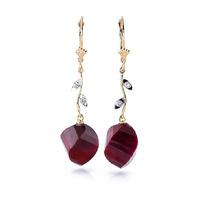 Ruby and Diamond Drop Earrings 30.5ctw in 9ct Gold