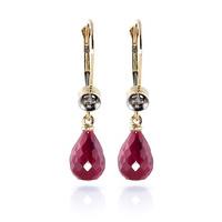 Ruby and Diamond Illusion Drop Earrings 6.6ctw in 9ct Gold