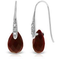 Ruby and Diamond Drop Earrings 8.0ctw in 9ct White Gold