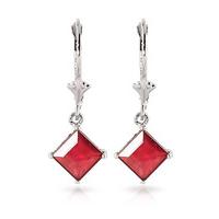 Ruby Drop Earrings 2.9ctw in 9ct White Gold