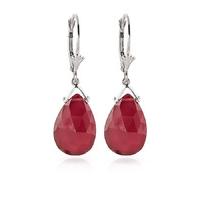 Ruby Droplet Briolette Earrings 16.0ctw in 9ct White Gold