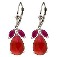 Ruby Drop Earrings 10.0ctw in 9ct White Gold