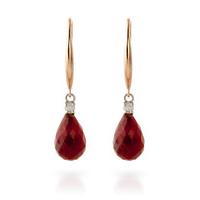 Ruby and Diamond Drop Earrings 6.6ctw in 9ct Rose Gold