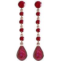 Ruby by the Yard Drop Earrings 31.6ctw in 9ct Rose Gold