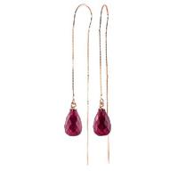 ruby scintilla briolette earrings 66ctw in 9ct rose gold