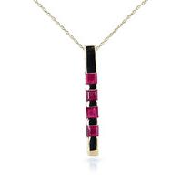 Ruby Bar Pendant Necklace 0.35ctw in 9ct Gold