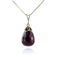 Ruby Tiara Briolette Pendant Necklace 14.8ct in 9ct Gold