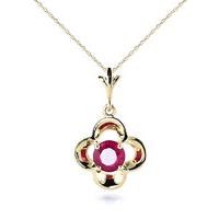 Ruby Corona Pendant Necklace 0.55ct in 9ct Gold