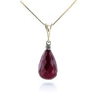 Ruby and Diamond Pendant Necklace 8.8ct in 9ct Gold