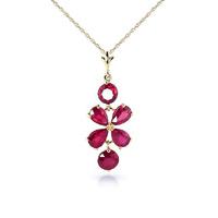 Ruby Blossom Pendant Necklace 3.15ctw in 9ct Gold