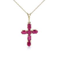 Ruby Rio Cross Pendant Necklace 1.5ctw in 9ct Gold