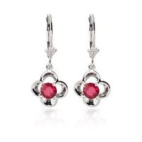 Ruby Corona Drop Earrings 1.1ctw in 9ct White Gold