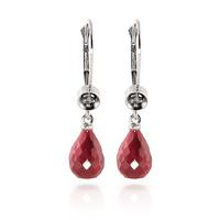 Ruby and Diamond Illusion Drop Earrings 6.6ctw in 9ct White Gold