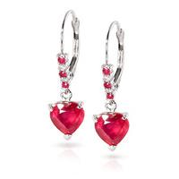 Ruby and Diamond Drop Earrings 2.8ctw in 9ct White Gold