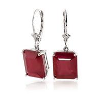 Ruby Drop Earrings 15.0ctw in 9ct White Gold