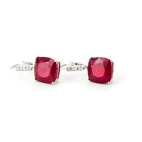 Ruby and Diamond Rococo Drop Earrings 9.4ctw in 9ct White Gold