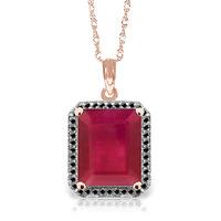 ruby and diamond halo pendant necklace 725ct in 9ct rose gold