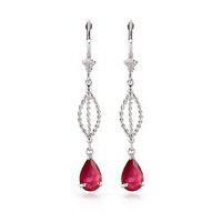 Ruby Sceptre Drop Earrings 3.5ctw in 9ct White Gold