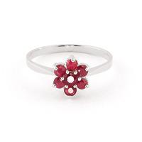 Ruby Wildflower Cluster Ring 0.66ctw in 9ct White Gold