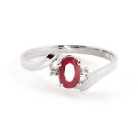 ruby and diamond embrace ring 045ct in 9ct white gold