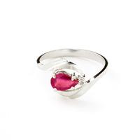 ruby and diamond flare ring 05ct in 9ct white gold