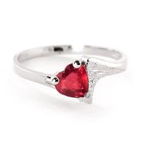 Ruby Devotion Heart Ring 1.0ct in 9ct White Gold