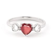 Ruby and Diamond Trinity Ring 1.0ct in 9ct White Gold