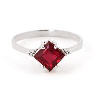 Ruby and Diamond Ring 1.45ct in 9ct White Gold