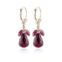 Ruby Snowdrop Earrings 18.6ctw in 9ct Gold