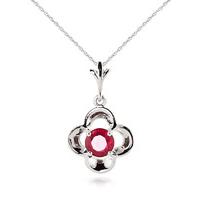 Ruby Corona Pendant Necklace 0.55ct in 9ct White Gold