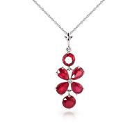 Ruby Blossom Pendant Necklace 3.15ctw in 9ct White Gold