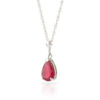 Ruby Belle Pendant Necklace 1.75ct in 9ct White Gold