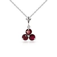 Ruby Trinity Pendant Necklace 0.75ctw in 9ct White Gold