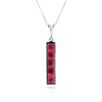 Ruby Channel Set Pendant Necklace 2.5ctw in 9ct White Gold