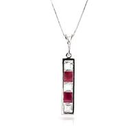 ruby and white topaz channel set pendant necklace 235ctw in 9ct white  ...