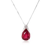 Ruby Snowcap Pendant Necklace 5.0ct in 9ct White Gold