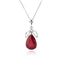 Ruby and White Topaz Pendant Necklace 5.0ct in 9ct White Gold