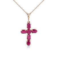 Ruby Rio Cross Pendant Necklace 1.5ctw in 9ct Rose Gold