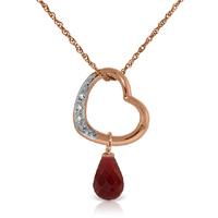 Ruby and Diamond Pendant Necklace 3.3ct in 9ct Rose Gold