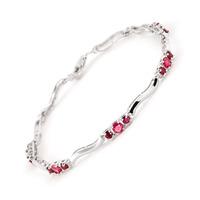 Ruby and Diamond Trinity Tennis Bracelet 1.75ctw in 9ct White Gold