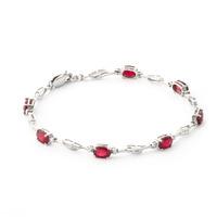 Ruby and Diamond Classic Tennis Bracelet 4.2ctw in 9ct White Gold