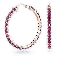 Ruby Metro Hoop Earrings 6.0ctw in 9ct Rose Gold