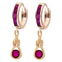 Ruby Loop Knot Huggie Earrings 1.3ctw in 9ct Rose Gold