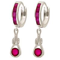 Ruby Loop Knot Huggie Earrings 1.3ctw in 9ct White Gold