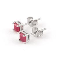 Ruby Alexandra Stud Earrings 0.8ctw in 9ct White Gold