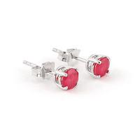 Ruby Stud Earrings 0.95ctw in 9ct White Gold