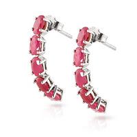 Ruby Linear Stud Earrings 2.5ctw in 9ct White Gold