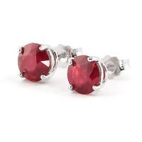 Ruby Stud Earrings 3.5ctw in 9ct White Gold